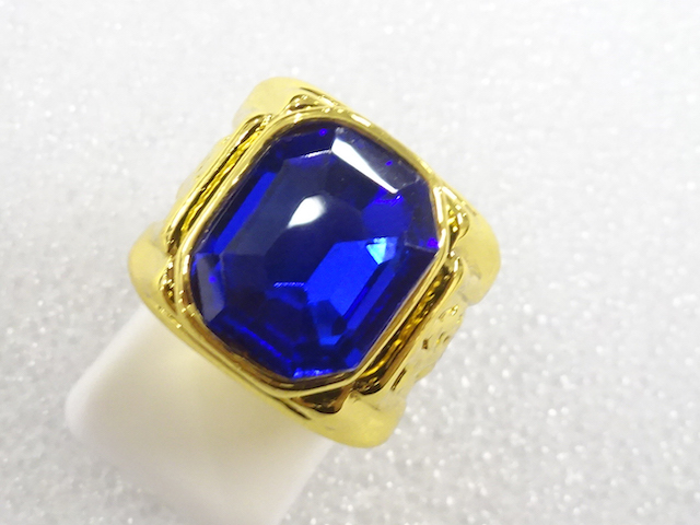 JAPANESE KIMONO / ANTIQUE COLORED STONE RING (SIZE 9)